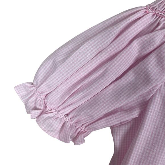 Petit Ami Gingham Smocked Dress Pink Girls Size 9 Months NEW WITH TAGS - Picture 5 of 9